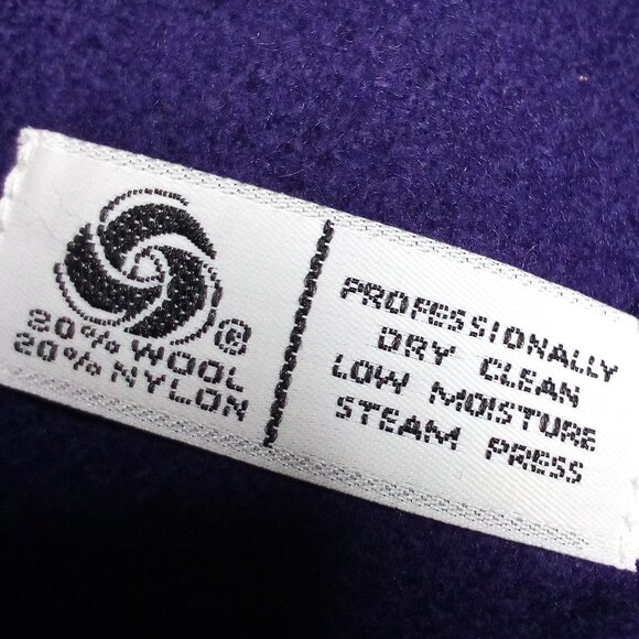 Vintage Stephane Matthews Double Breast Wool Overcoat Purple - Picture 5 of 8